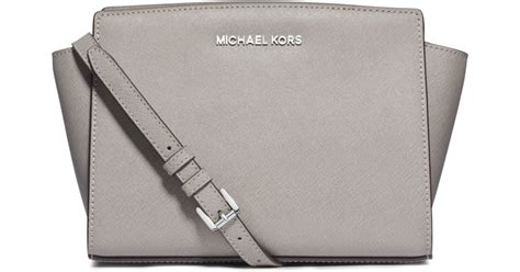 michael michael kors medium selma messenger pearl grey|Michael Kors selma medium crossbody.